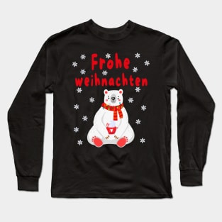 Polar Bear Pajama Cute Christmas Gift Frohe Weihnachten Long Sleeve T-Shirt